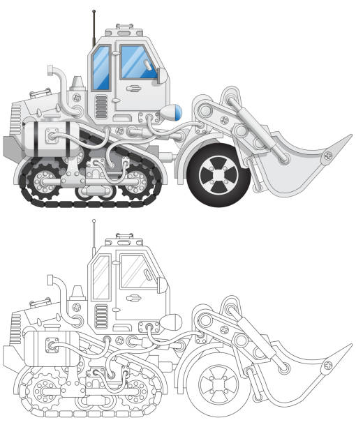 Caterpillar scraper stock illustrations royalty