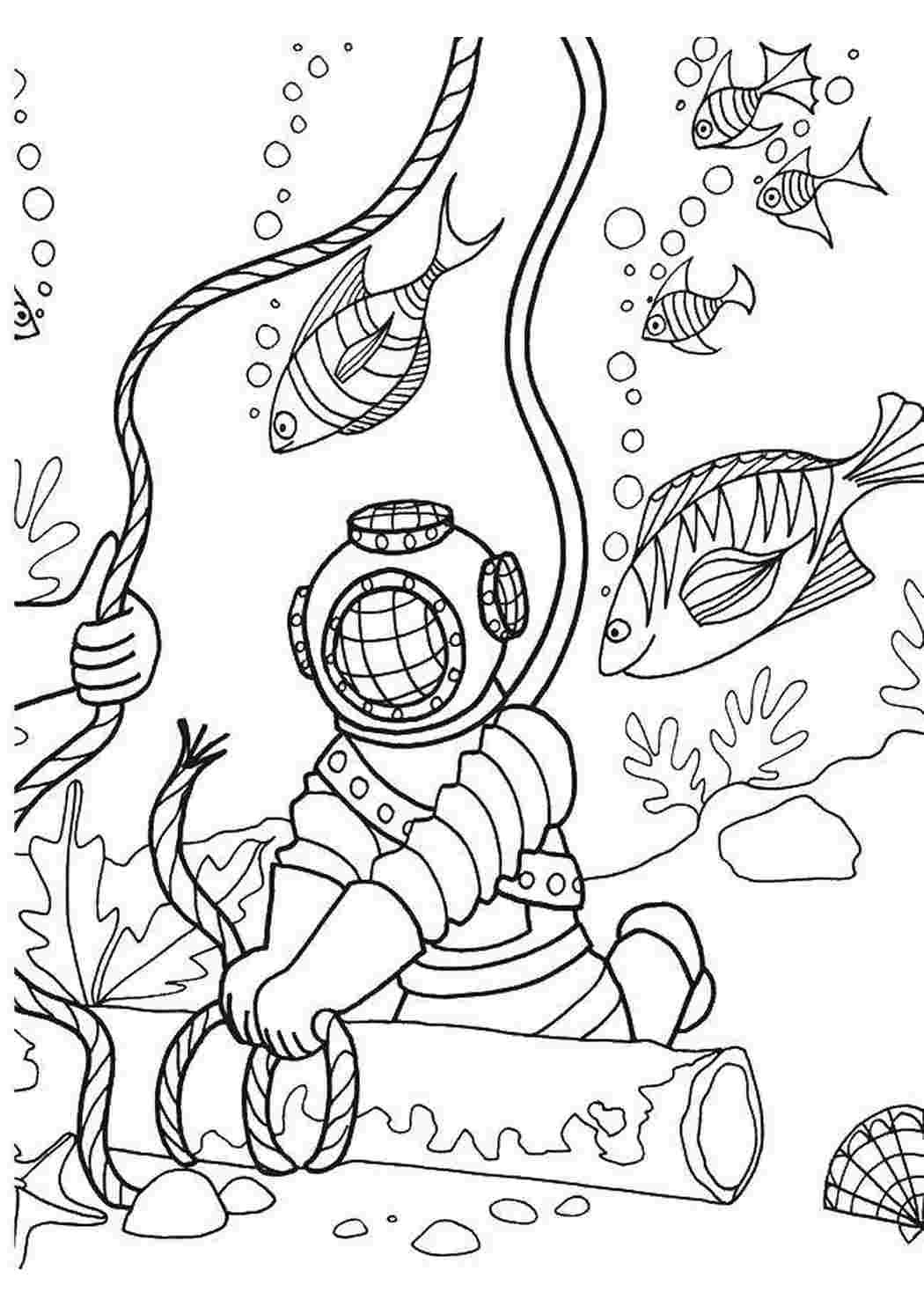 Scuba diving coloring pages printable for free download