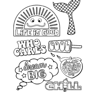 Aesthetic drawing coloring pages printable for free download