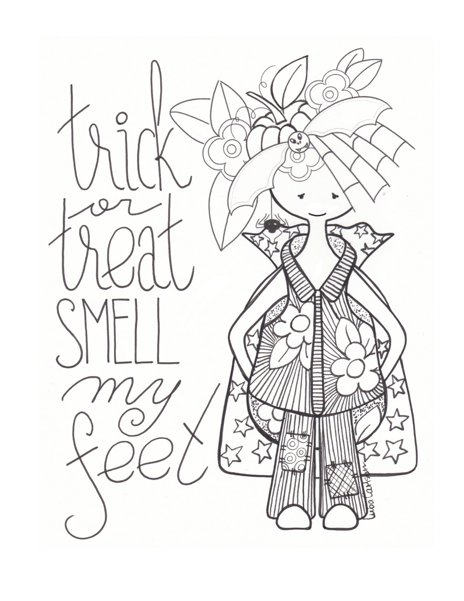 Halloween girl coloring sheet luba carlson artist and speaker