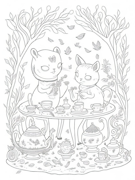 Premium vector immerse in whimsical fun coloring sheet for children