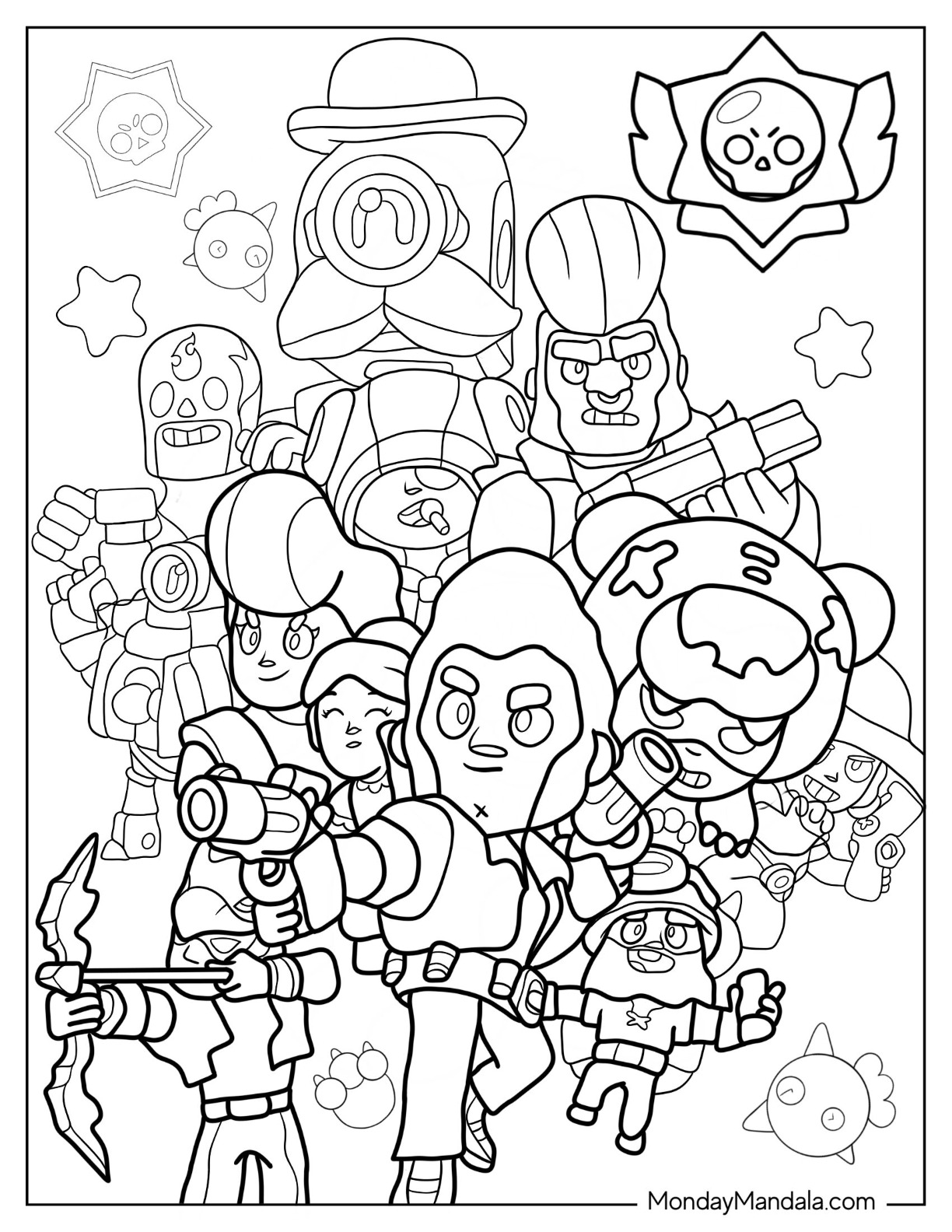 Brawl stars coloring pages free pdf printables