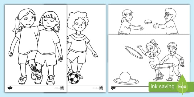 Sports day louring pages teacher made