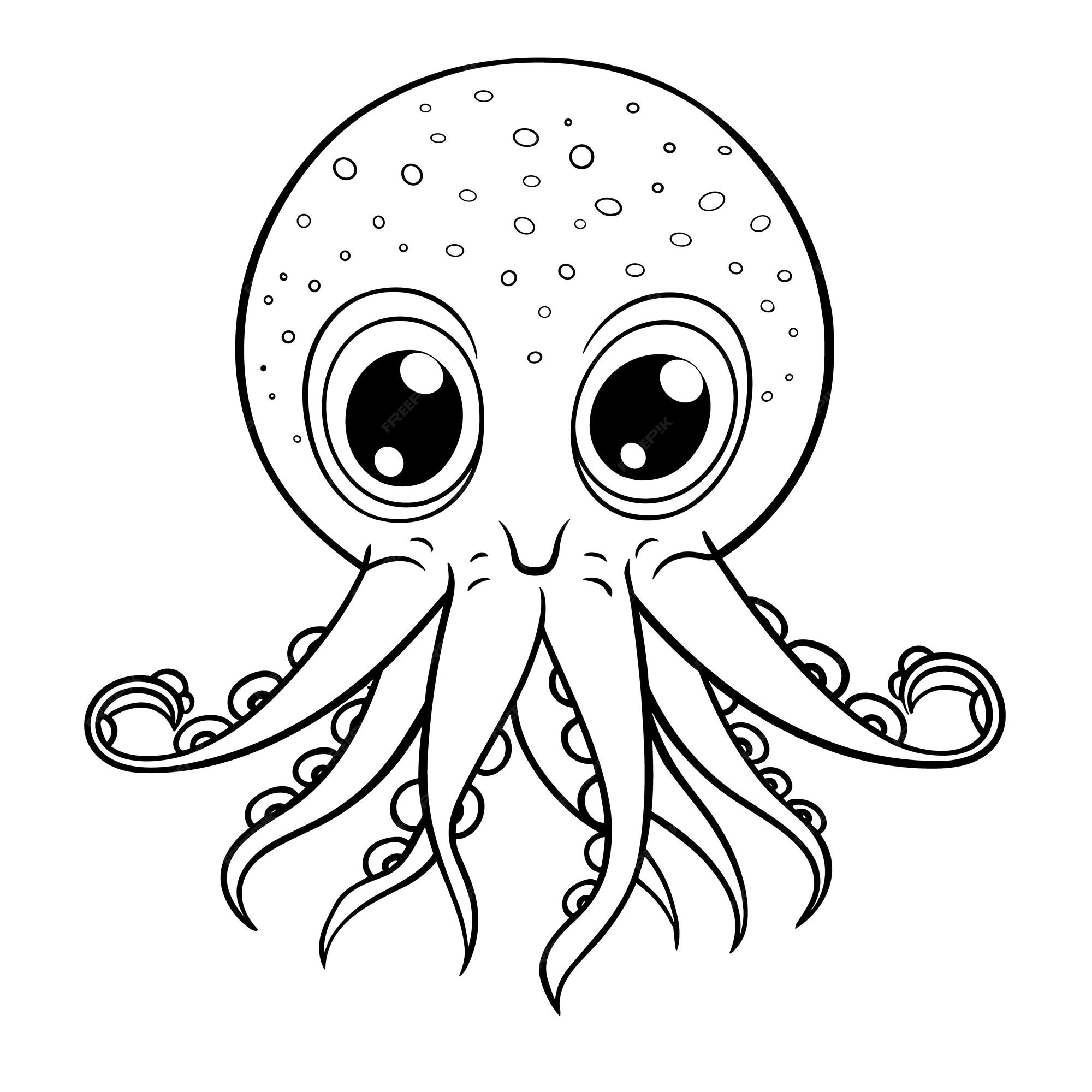 Premium vector squid coloring pages vector animals