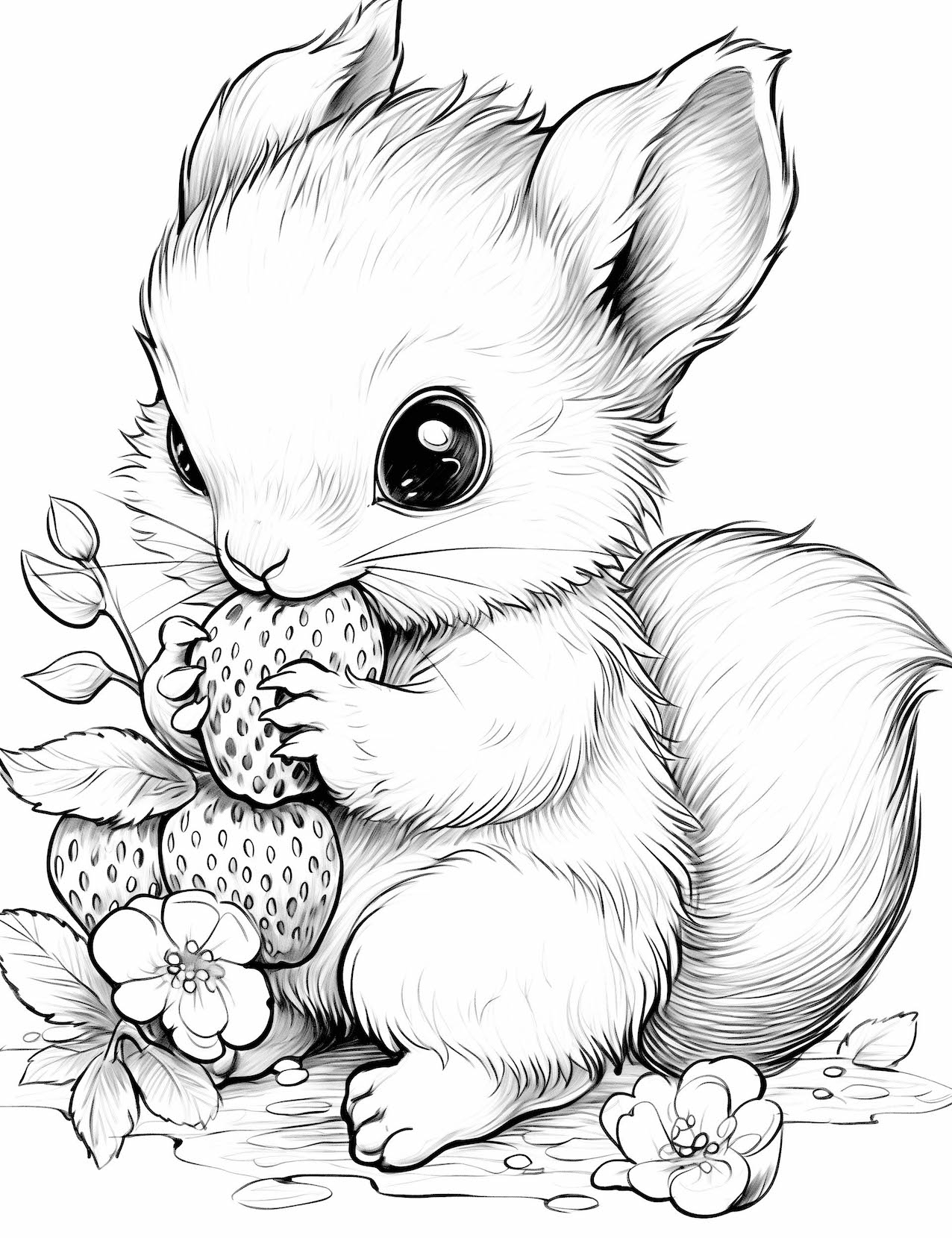 Adorable squirrel coloring pages for kids and adults
