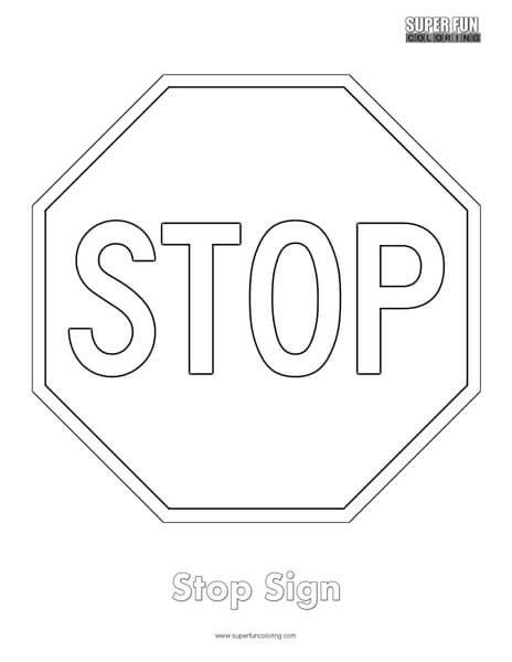 Stop sign coloring page