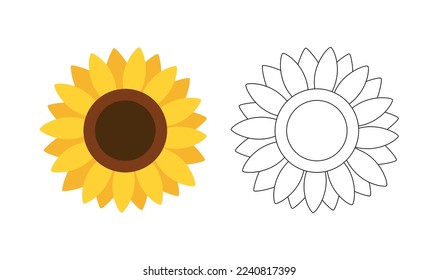Sunflower coloring book images stock photos d objects vectors