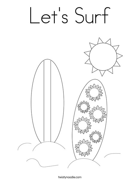 Lets surf coloring page