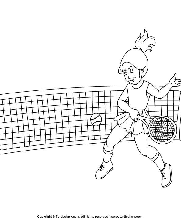 Tennis coloring sheet turtle diary