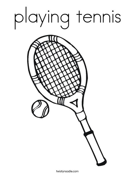Playing tennis coloring page