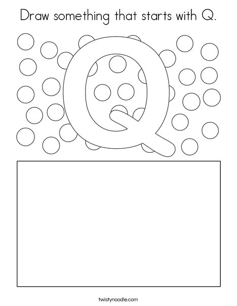 Draw something that starts with q coloring page