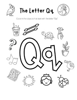 Letter q coloring worksheet by high street scholar boutique tpt