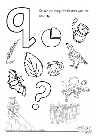 Letter q louring pages