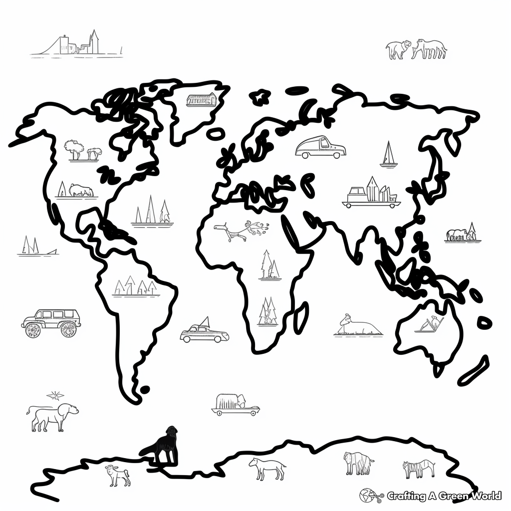 World map coloring pages