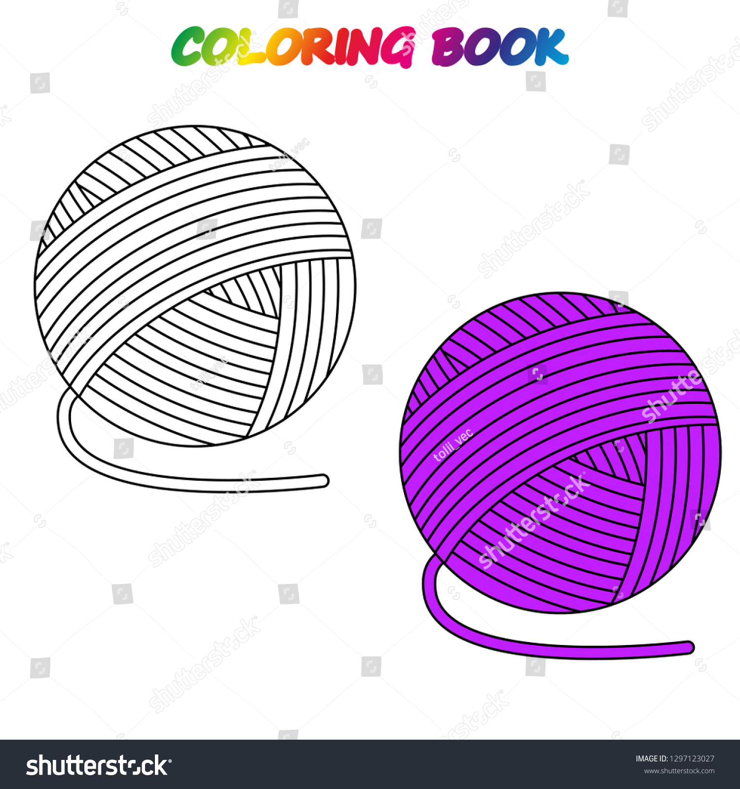 Coloring book thread coloring page educate stock vector royalty free