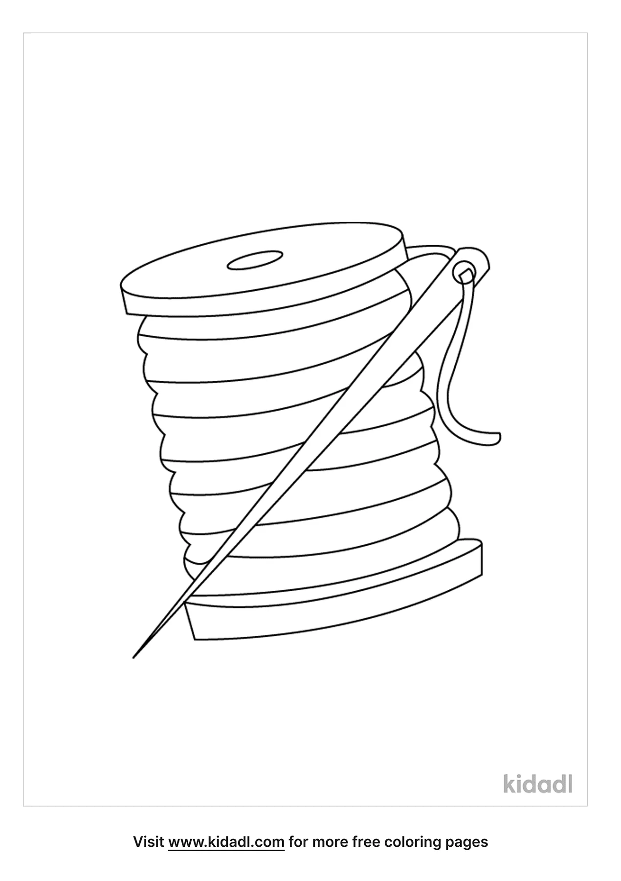 Free needle and thread coloring page coloring page printables
