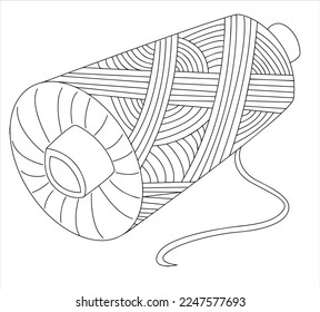 Cute cartoon sewing thread coloring page stock vector royalty free