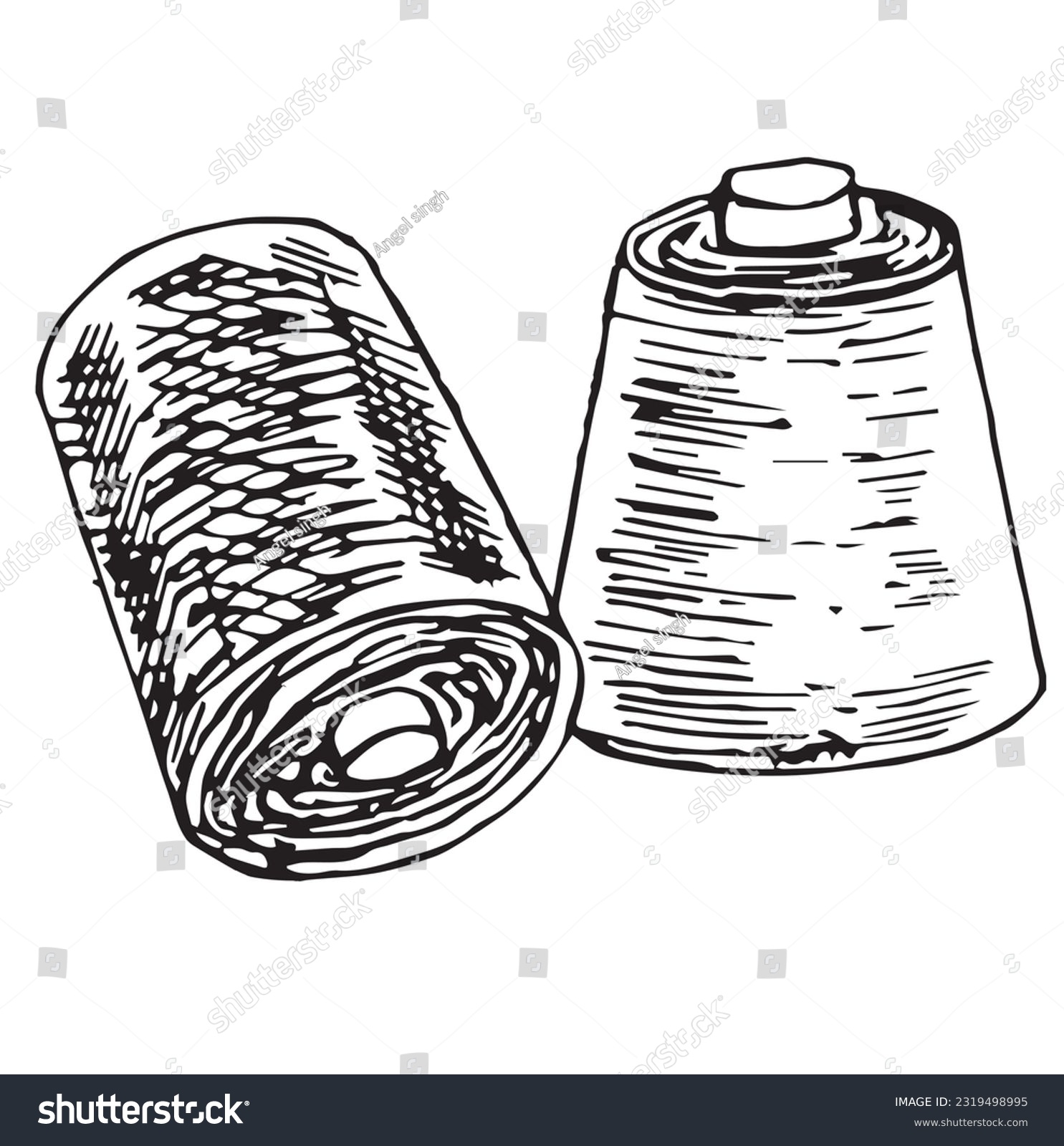 Cute cartoon thread coloring page kids stock vector royalty free