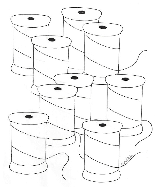 Spools of thread coloring page â wee folk art