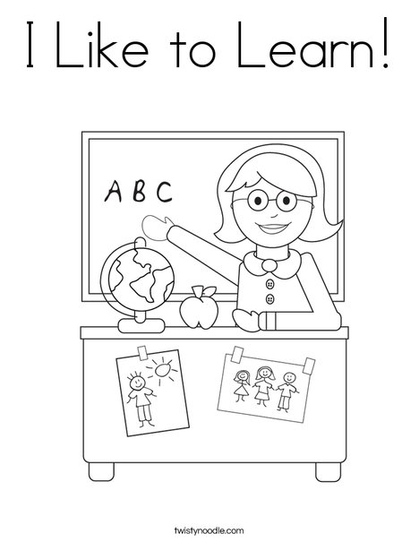 I like to learn coloring page