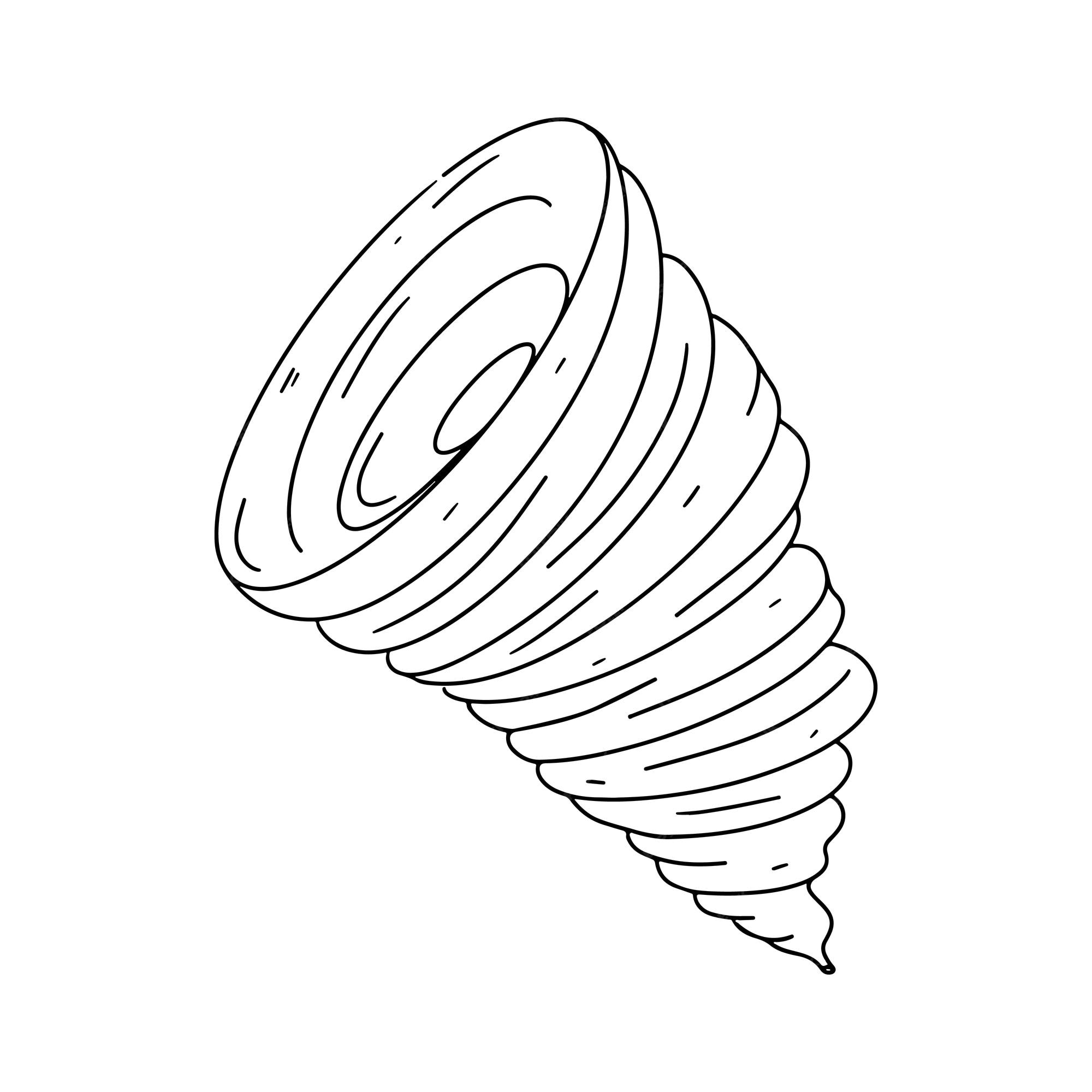 Premium vector tornado in hand drawn doodle style vector illustration isolated on white coloring page