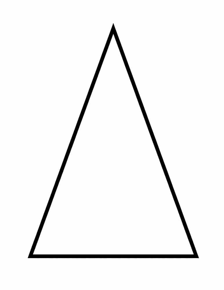 Shape of a long triangle coloring page