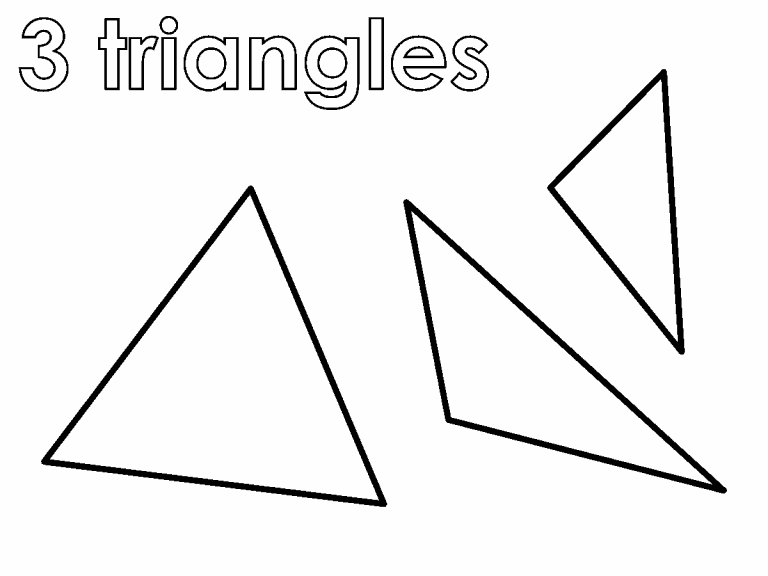 Three triangles coloring page