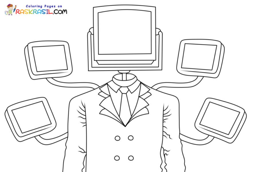 Tv man coloring pages printable for free download