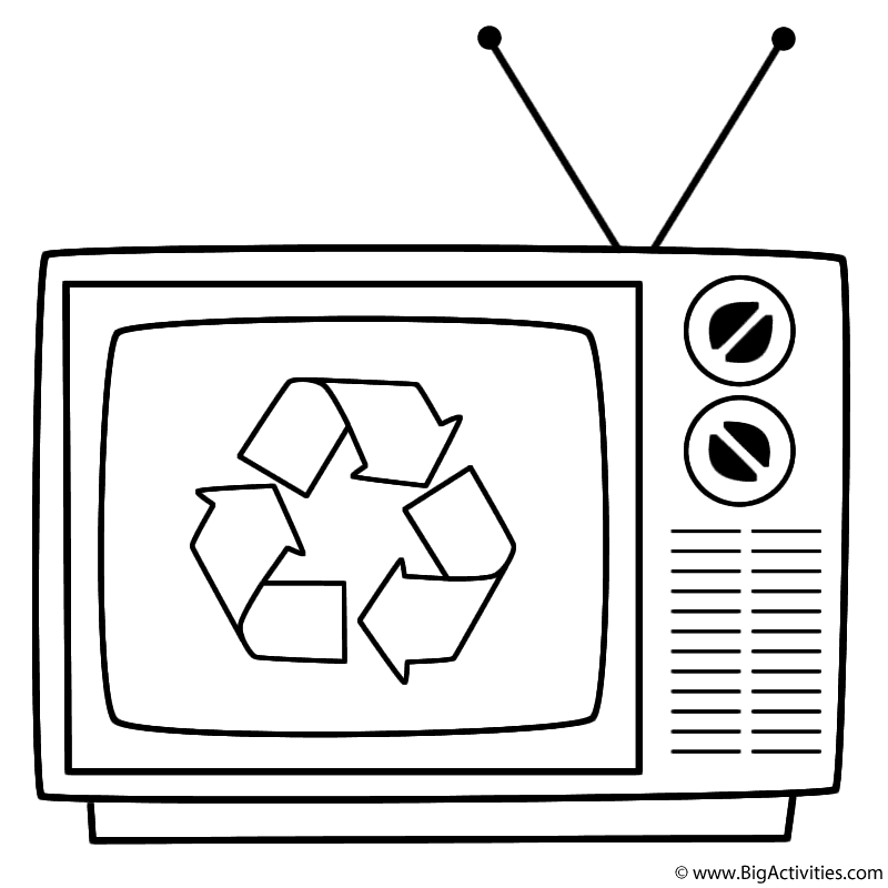 Old television with symbol