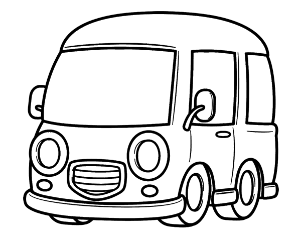 Classic van coloring page
