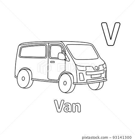 Van alphabet abc coloring page v