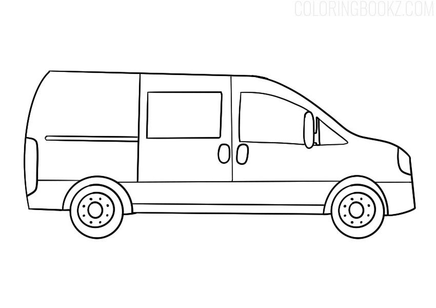 Minivan coloring page