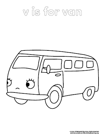 Van coloring page