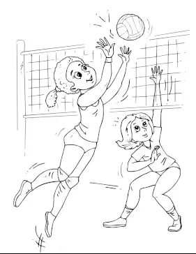 Volleyball game coloring page
