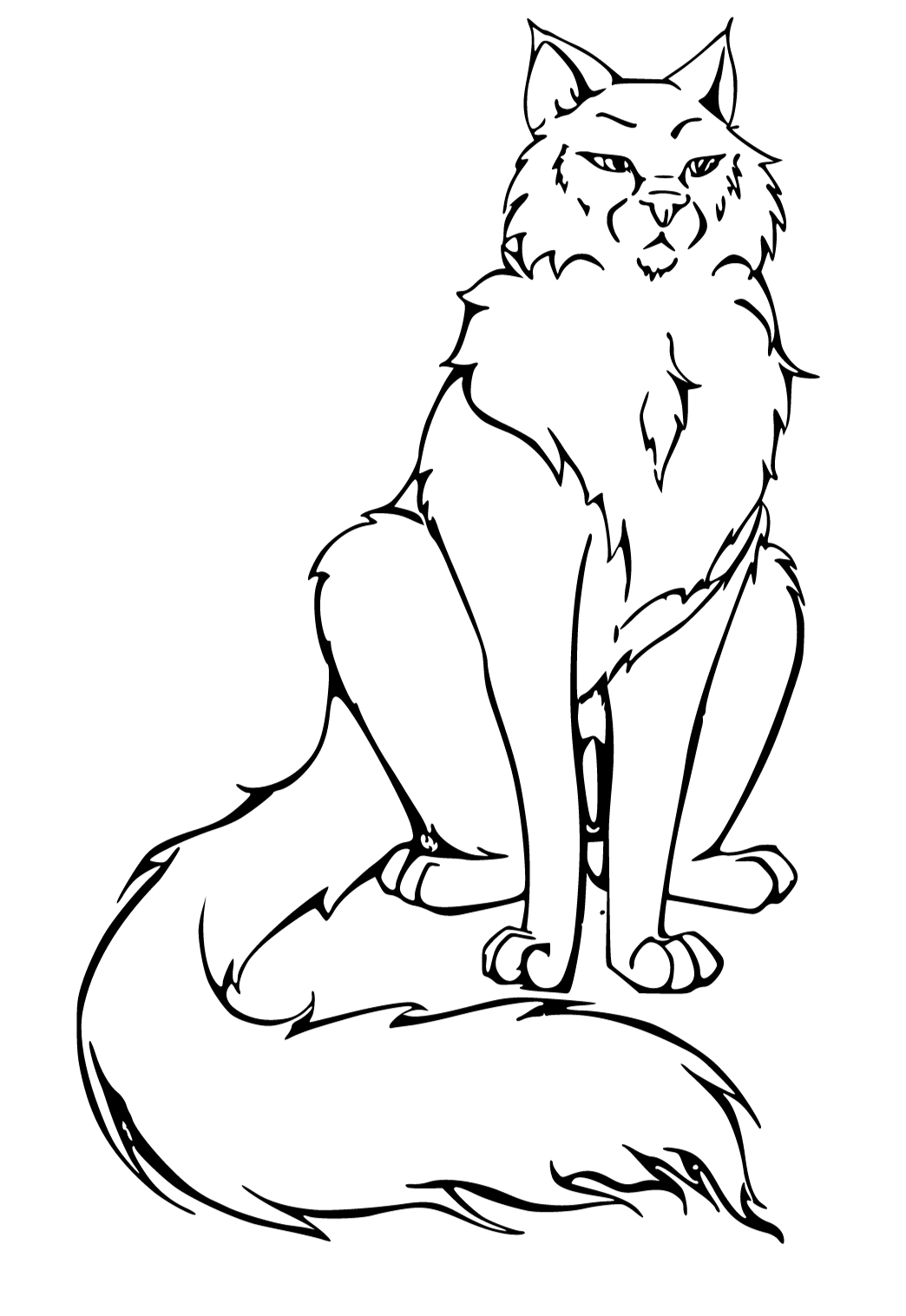 Free printable warrior cats confidence coloring page for adults and kids