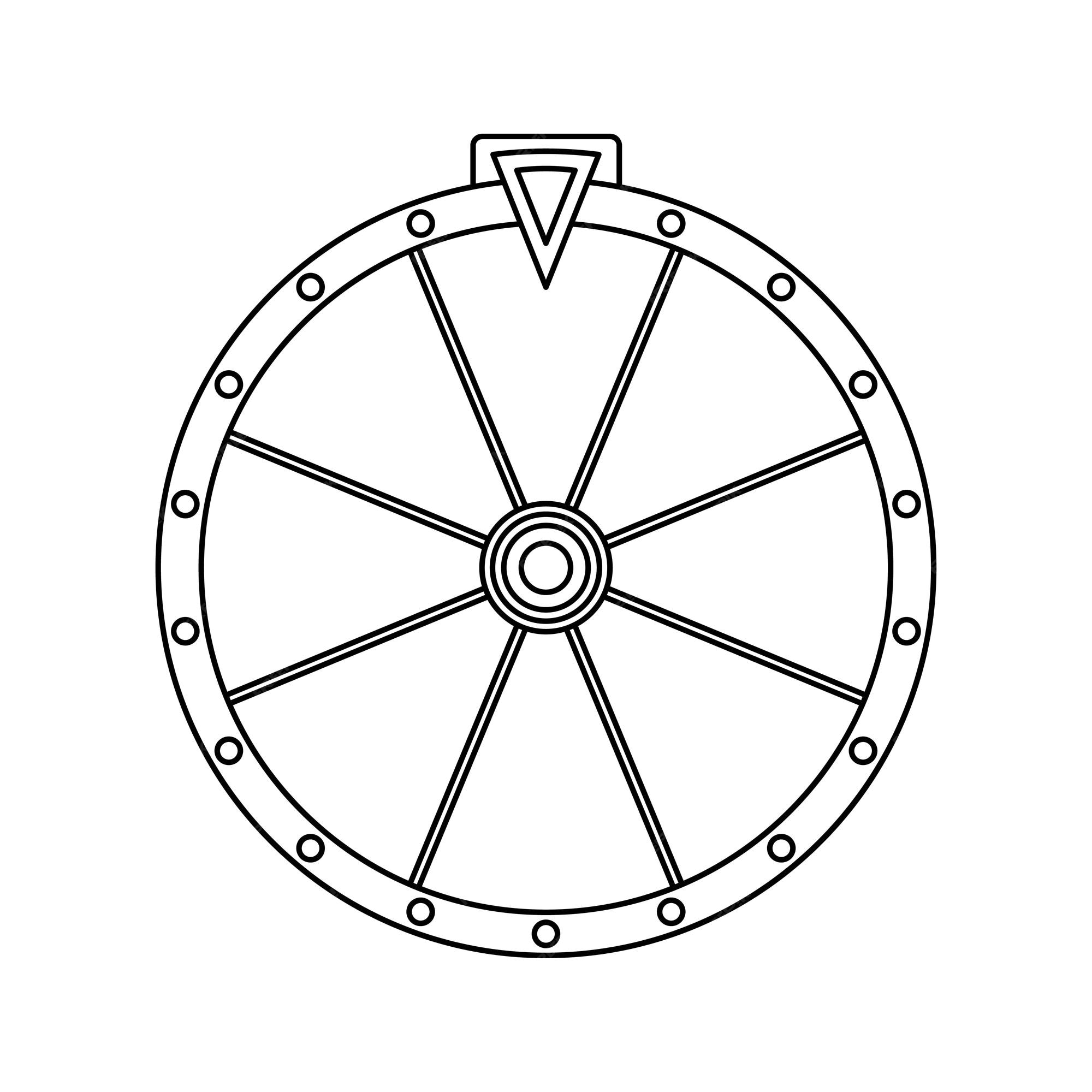 Premium vector coloring page with fortune wheel for kids