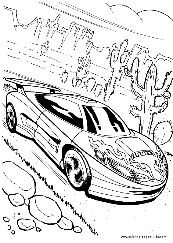 Hot wheels color page