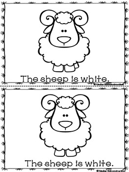 Color white worksheets includes book cutpaste color sort tpt