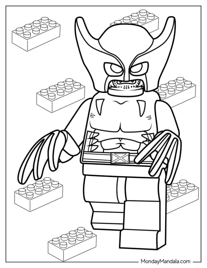 Wolverine coloring pages free pdf printables