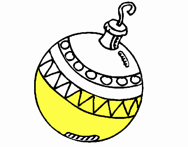 Dibujo de bola de navidad pintado por en el dãa