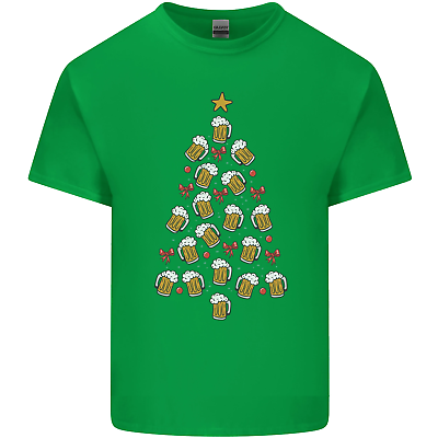 Cerveza ãrbol de navidad algodãn hombre camiseta