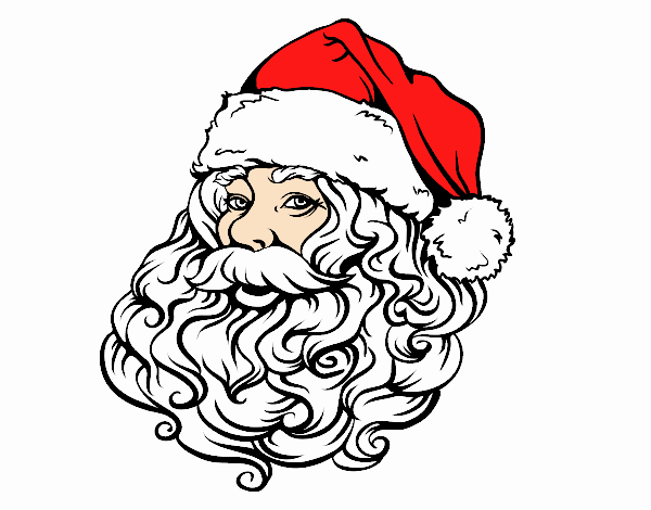 Dibujo de cara de santa claus para navidad pintado por en el dãa