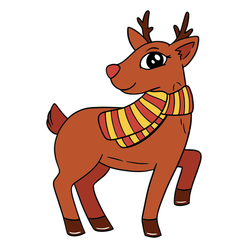 Diseão png y svg de reno vintage de navidad para camisetas