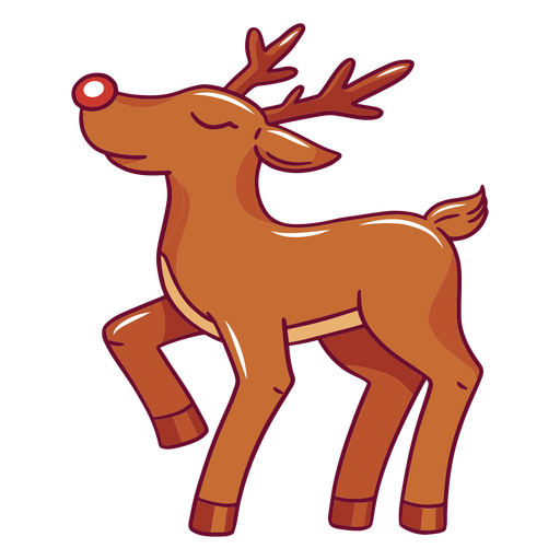 Diseão png y svg de reno vintage de navidad para camisetas