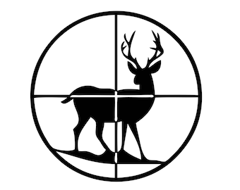 Buck deer scope bullseye crosshairs moose hunting rifle prey