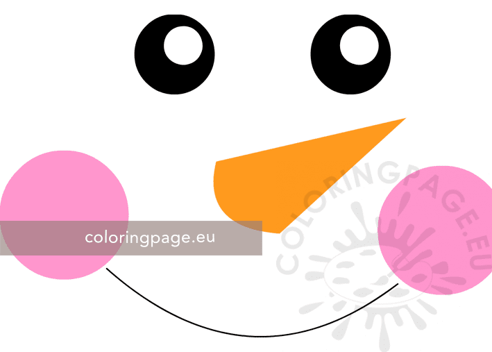 Cute snowman face printable coloring page