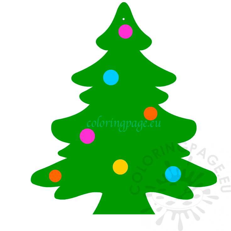Printable christmas tree ornament coloring page