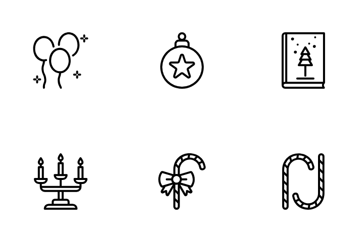 Christmas ball tree icons
