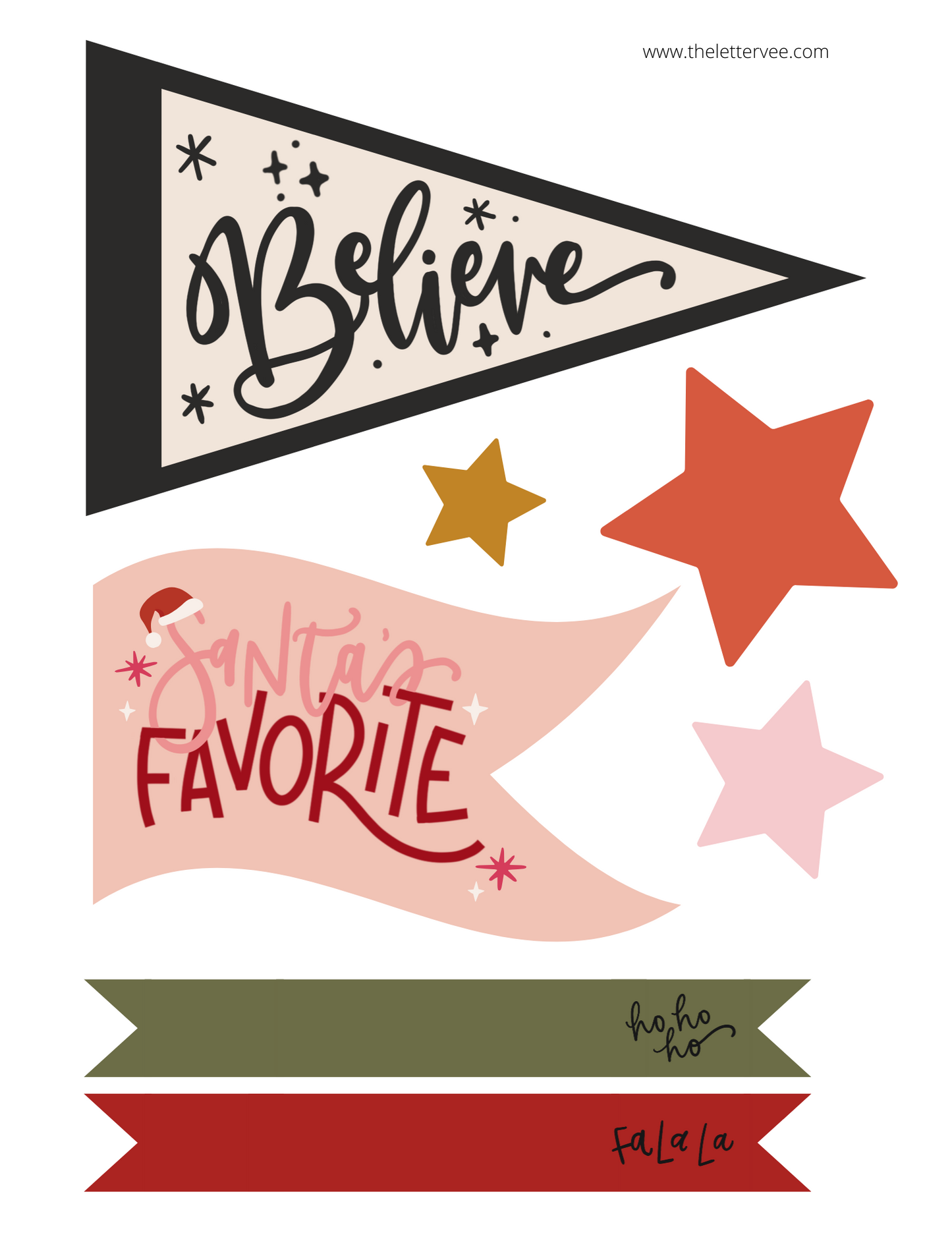 Christmas tags and flags printable tags â the letter vee