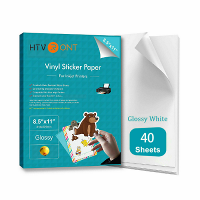 Glossy white printable vinyl sticker paper for inkjet laser waterproof us stock